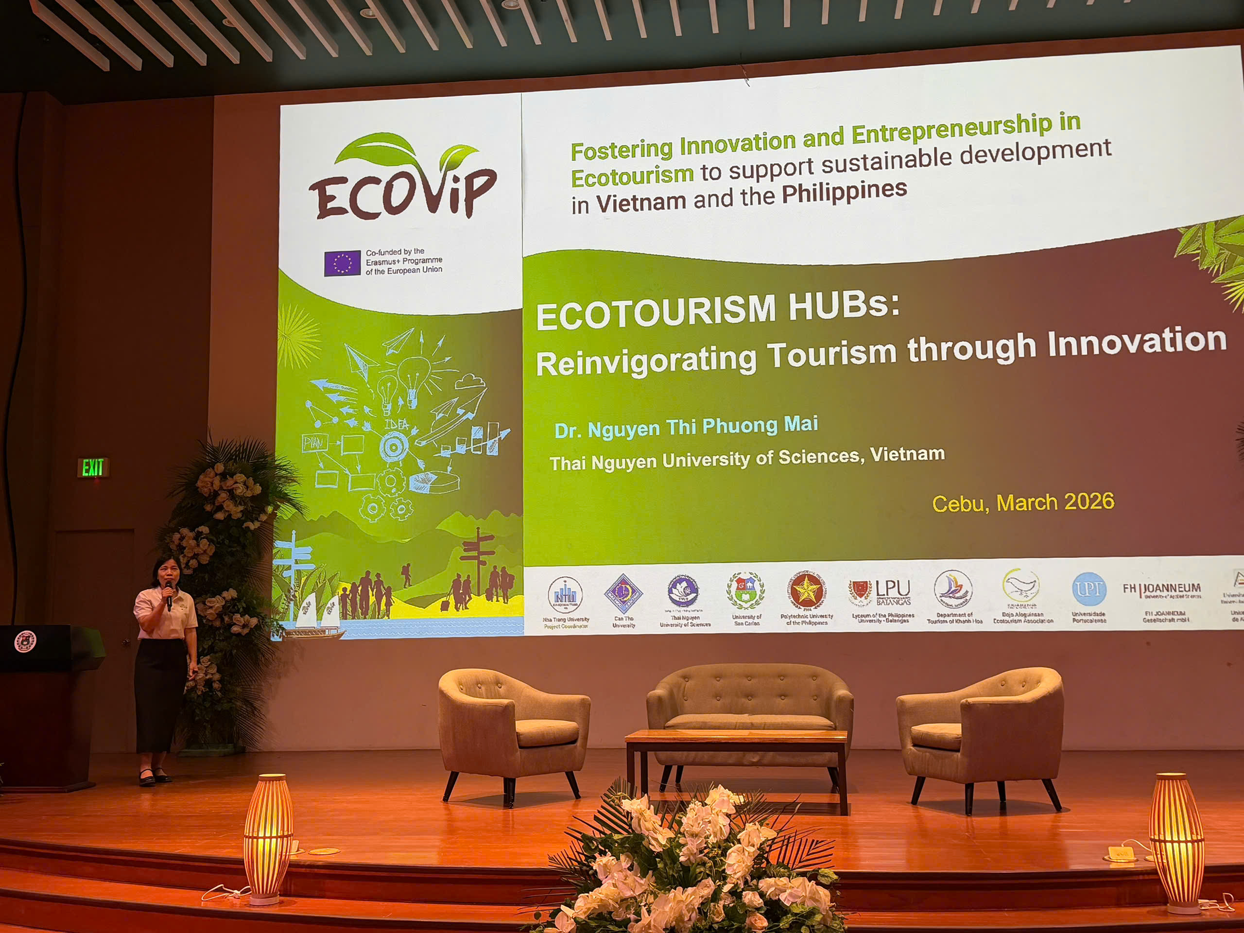 Dr.Nguyen Thi Phuong Mai presented the outcomes of Ecotourism Hubs